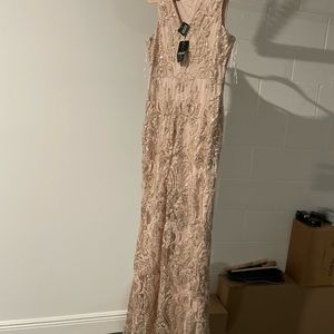 Gold Lord and Taylor formal wear dress